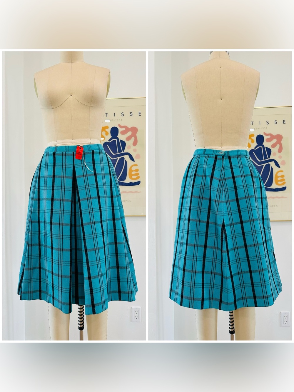 Vintage 60’s/70’s “Mad Men” Plaid Skirt & Jacket Suit - Picture 8 of 16